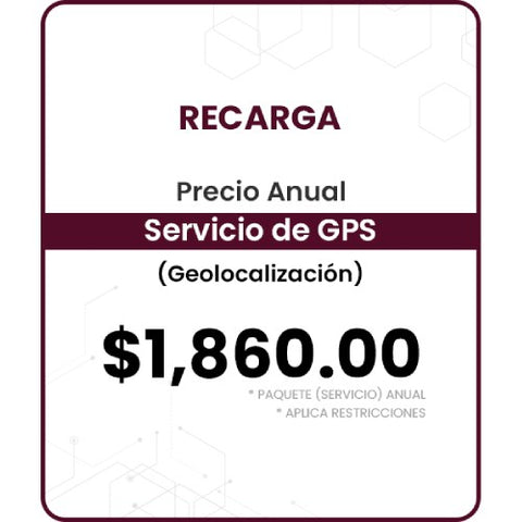 Recarga Servicio de loT - Precio Anual  (Geolocalización)